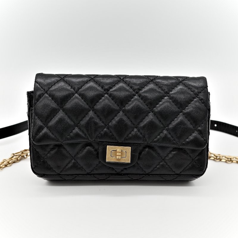 Chanel 香奈兒 2.55 黑金 腰包 胸包-2