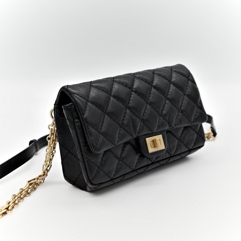 Chanel 香奈兒 2.55 黑金 腰包 胸包-3