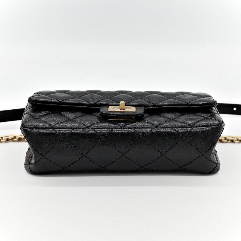 Chanel 香奈兒 2.55 黑金 腰包 胸包-9
