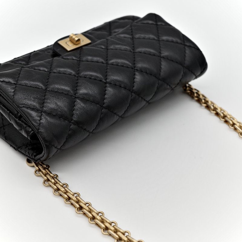 Chanel 香奈兒 2.55 黑金 腰包 胸包-10