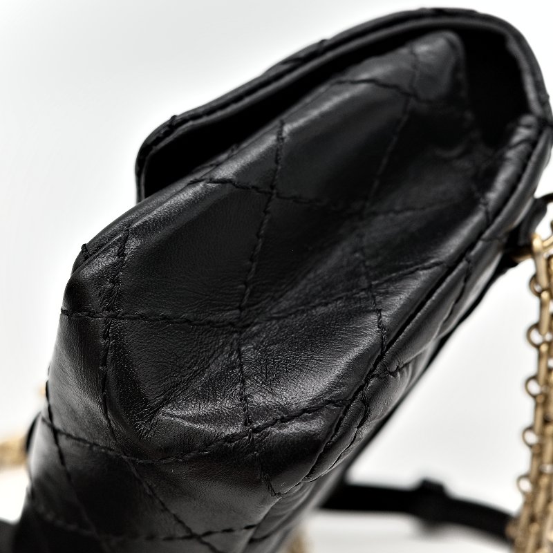 Chanel 香奈兒 2.55 黑金 腰包 胸包-13