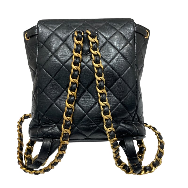 CHANEL 香奈兒 MATELASSÉ 雙肩包 A10177 後背包 羊皮 黑色 金扣-1