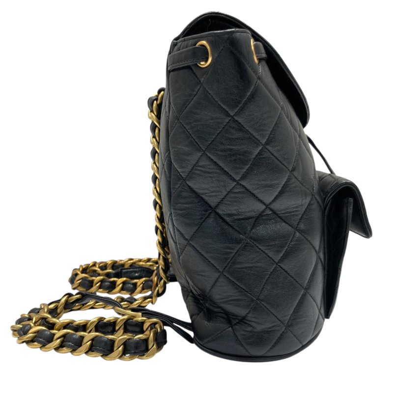 CHANEL 香奈兒 MATELASSÉ 雙肩包 A10177 後背包 羊皮 黑色 金扣-2