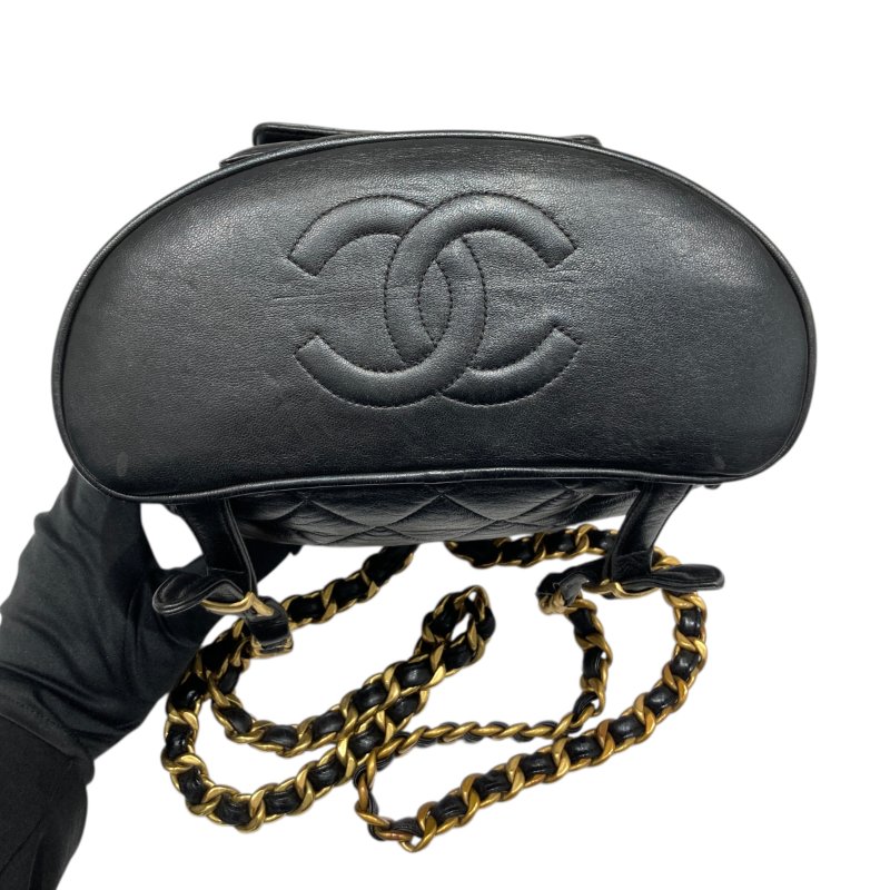 CHANEL 香奈兒 MATELASSÉ 雙肩包 A10177 後背包 羊皮 黑色 金扣-4