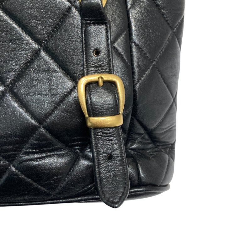 CHANEL 香奈兒 MATELASSÉ 雙肩包 A10177 後背包 羊皮 黑色 金扣-19