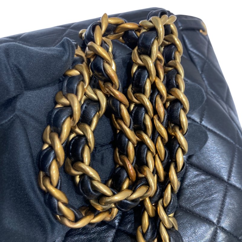 CHANEL 香奈兒 MATELASSÉ 雙肩包 A10177 後背包 羊皮 黑色 金扣-20