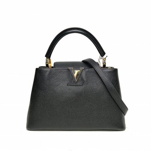 LOUIS VUITTON Capucines小號黑色牛皮金扣晶片