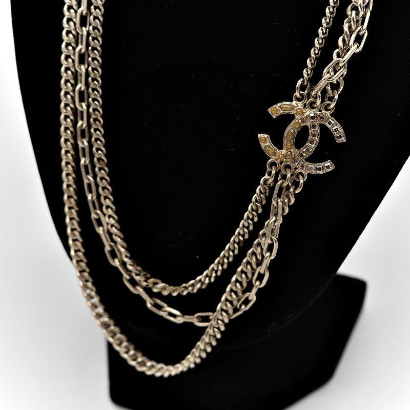 Chanel 香奈兒 水鑽 CC 項鍊-15