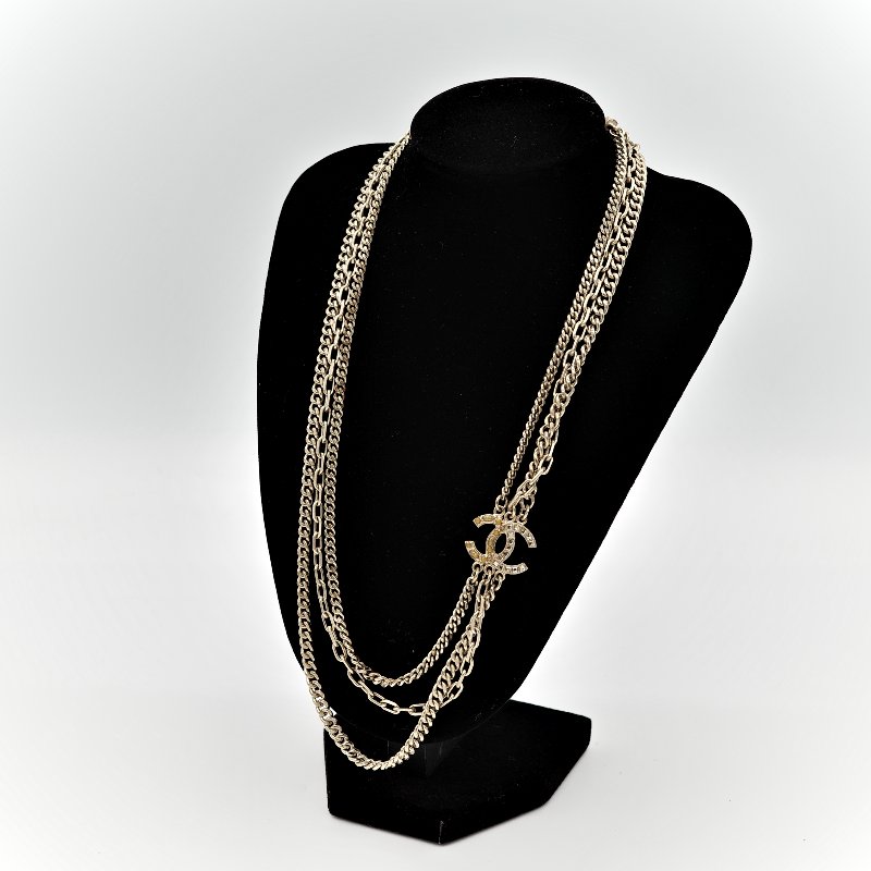 Chanel 香奈兒 水鑽 CC 項鍊-16