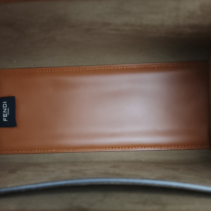 FENDI Sunshine陽光購物手提袋小號棕色牛皮-5