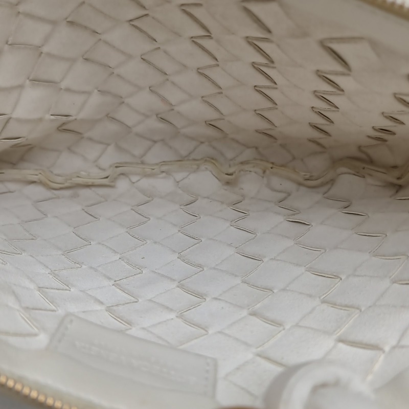 BOTTEGA VENETA 白色羊皮Turn系列金球編織單肩腋下包-4
