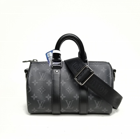 LOUIS VUITTON KEEPALL25黑色PVC晶片