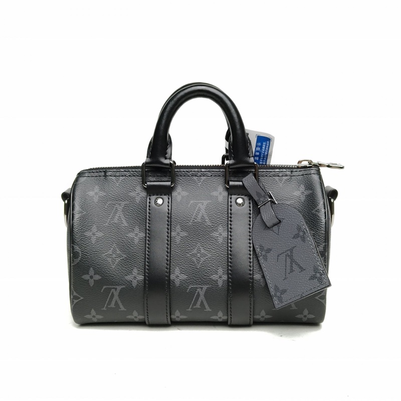 LOUIS VUITTON KEEPALL25黑色PVC晶片-2
