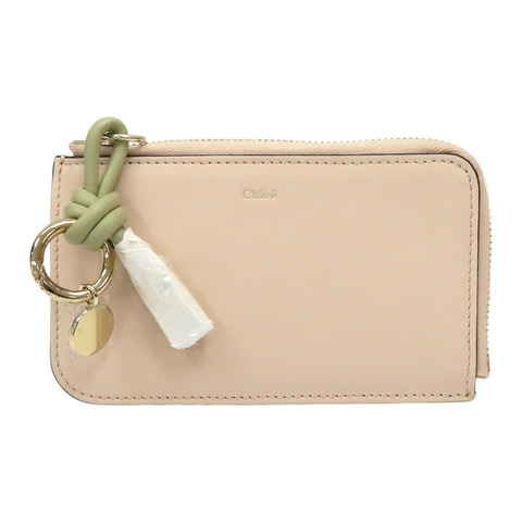 米色 牛皮 Alphabet 拉鍊短夾【Chloe 克羅伊】 CHC22SP716G396J5