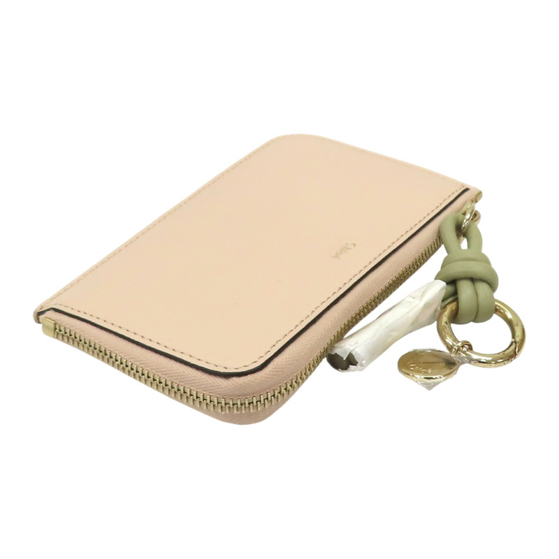 米色 牛皮 Alphabet 拉鍊短夾【Chloe 克羅伊】 CHC22SP716G396J5-2