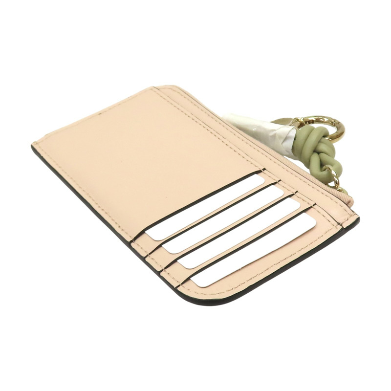 米色 牛皮 Alphabet 拉鍊短夾【Chloe 克羅伊】 CHC22SP716G396J5-3