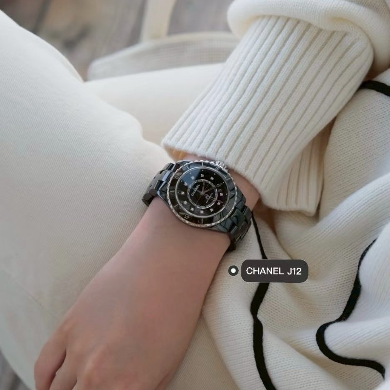 CHANEL 黑色12點鑽J12 Caliber 12.1 機芯腕錶38 毫米-2