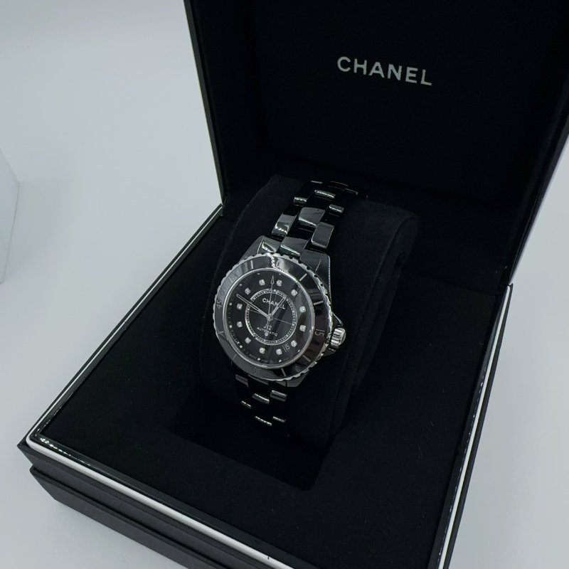 CHANEL 黑色12點鑽J12 Caliber 12.1 機芯腕錶38 毫米-3