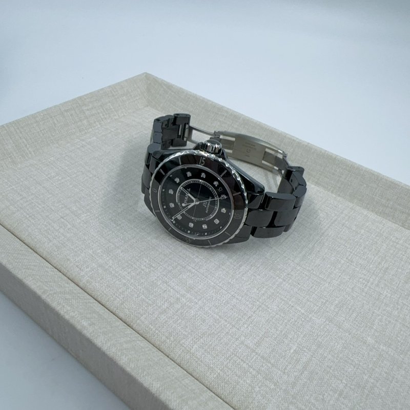 CHANEL 黑色12點鑽J12 Caliber 12.1 機芯腕錶38 毫米-8