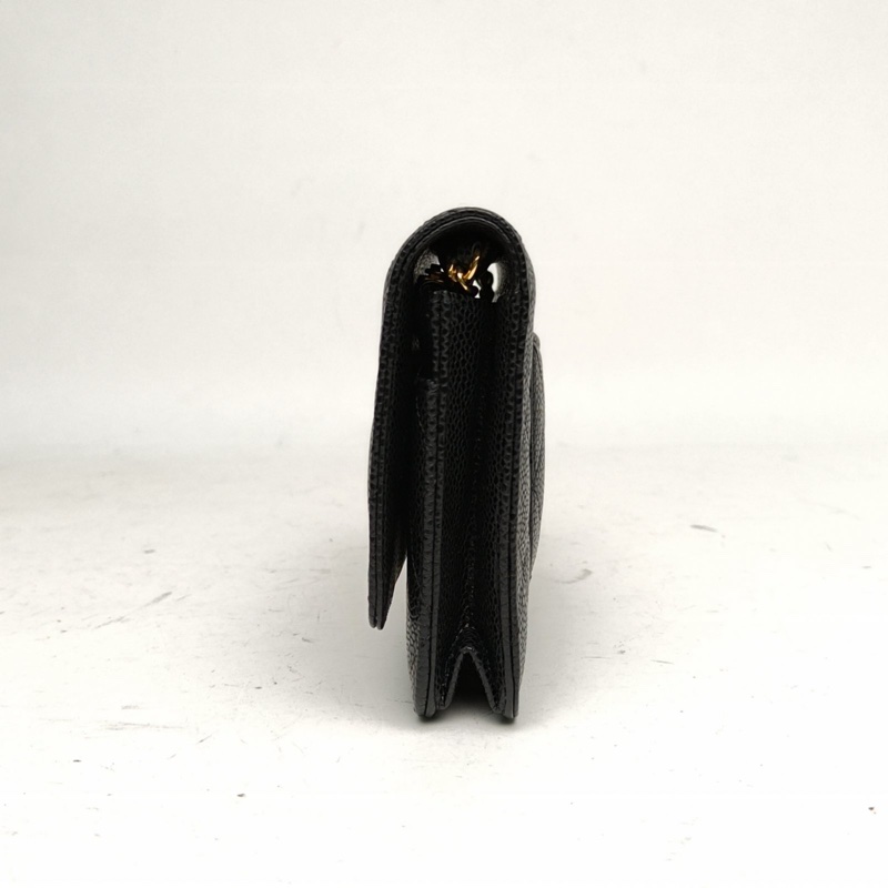 CHANEL CFWOC19cm黑色荔枝牛皮21開金扣-1