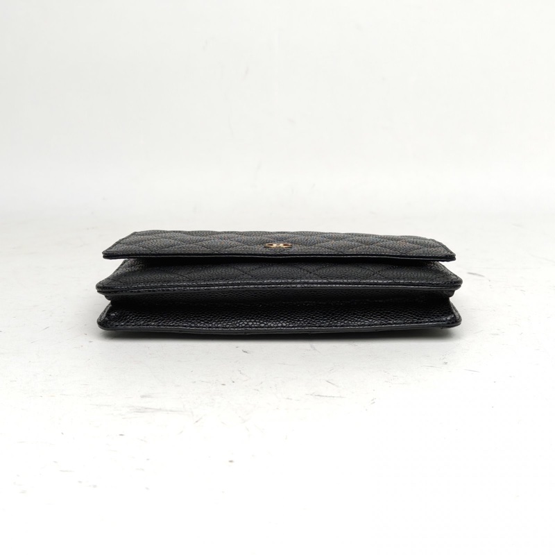 CHANEL CFWOC19cm黑色荔枝牛皮21開金扣-3