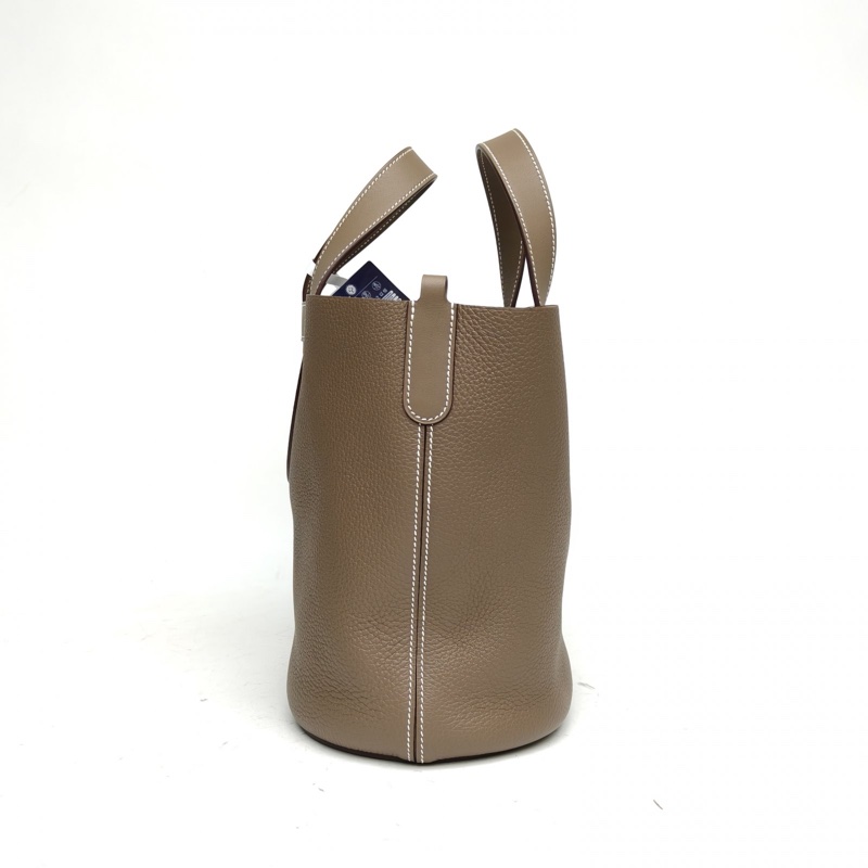 HERMES InTheLoop23豬鼻子菜籃子大象灰TC皮B刻金扣-1