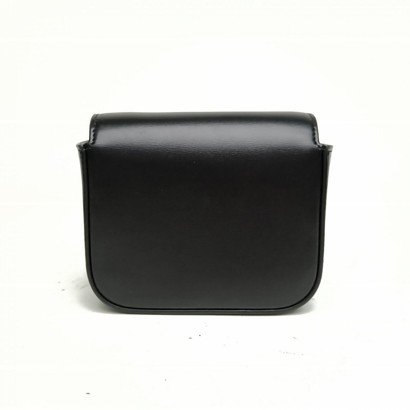 CELINE Triomphe凱旋門金屬鎖扣Mini黑色牛皮金扣-2