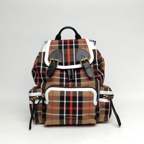 Burberry TheRucksack軍旅雙肩包中號拼色帆布