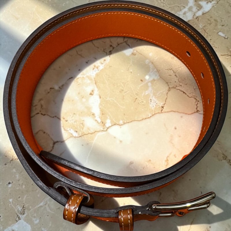 ⏰限時特賣價 專櫃3萬8千1🌺全新 Hermès Étrivière 32 外縫 Barenia 皮革男款/中性款腰帶 長105公分-1