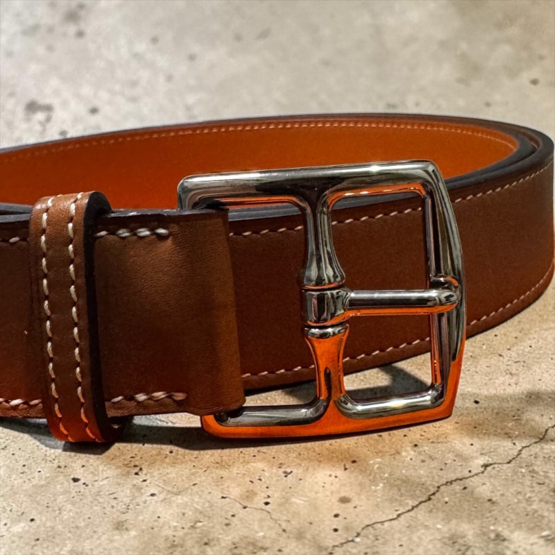 ⏰限時特賣價 專櫃3萬8千1🌺全新 Hermès Étrivière 32 外縫 Barenia 皮革男款/中性款腰帶 長105公分-2