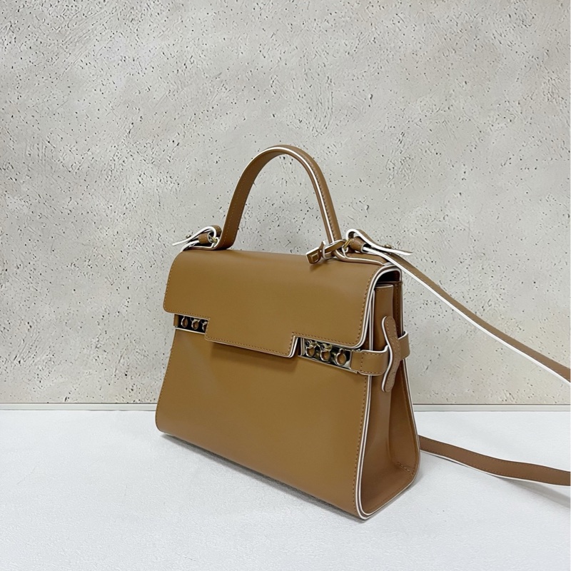 Delvaux small Tempete 小號 金棕白邊-2