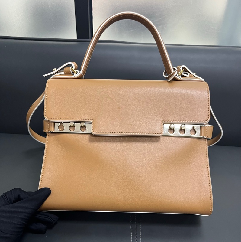 Delvaux small Tempete 小號 金棕白邊-5