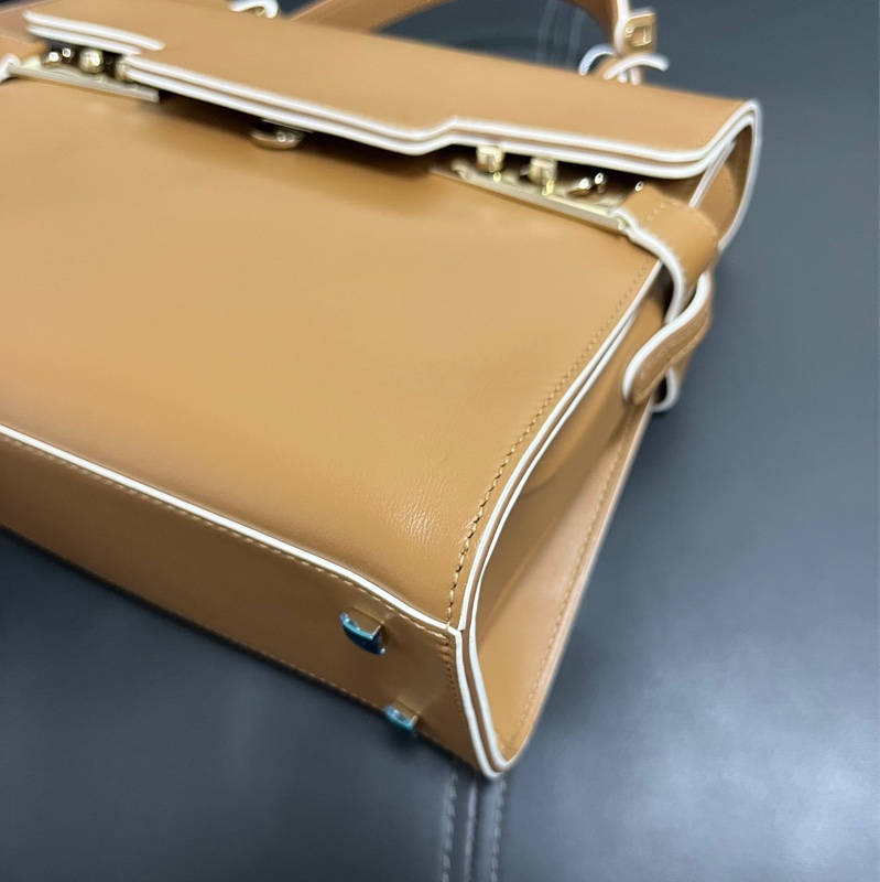 Delvaux small Tempete 小號 金棕白邊-10