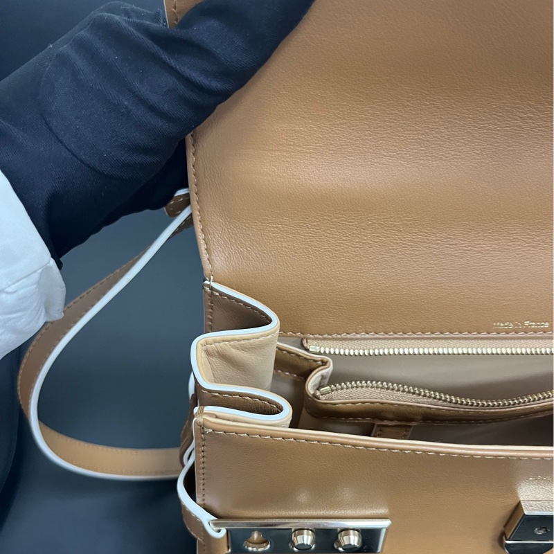 Delvaux small Tempete 小號 金棕白邊-15