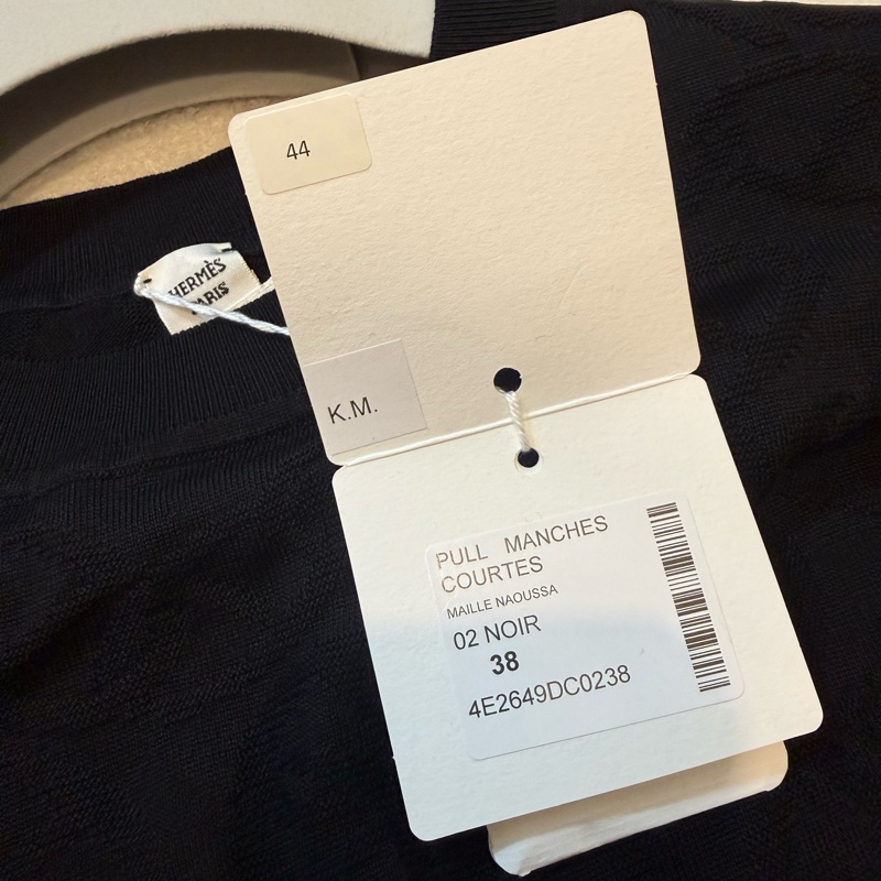 Hermes knit silk top bleu noir-4