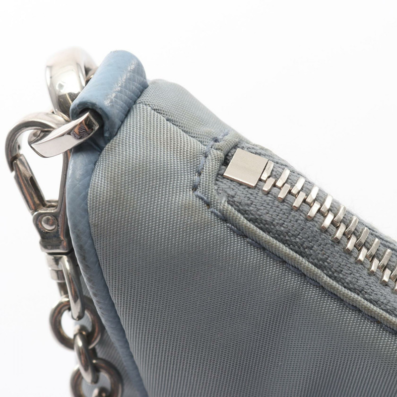 PRADA 2005 復刻版肩包 1BH204 尼龍藍 二手 女士-9