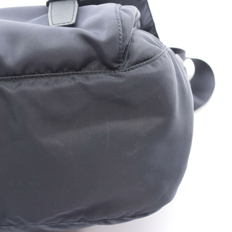 PRADA TESSUTO 肩挎包 BT6671 尼龍 Saffiano 皮革 海軍藍 二手-6