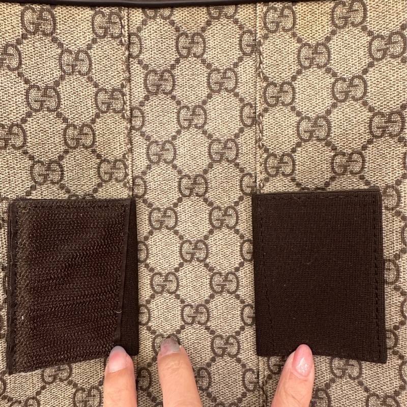 Gucci pvc 深棕牛皮前磁吸口袋斜背包-9