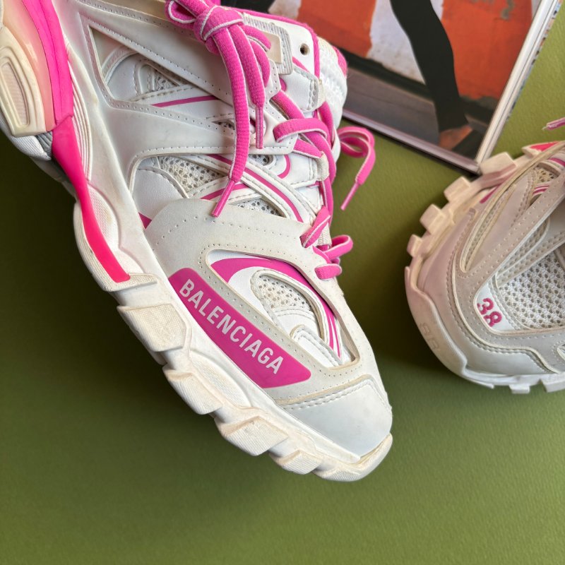 38號 ::Balenciaga:: Women's Runner Mesh & Nylon Light Blue 老爹鞋 粉白拚色球鞋 休閒鞋-1