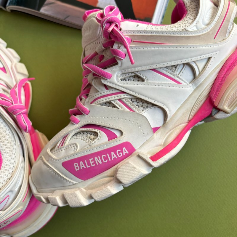 38號 ::Balenciaga:: Women's Runner Mesh & Nylon Light Blue 老爹鞋 粉白拚色球鞋 休閒鞋-14