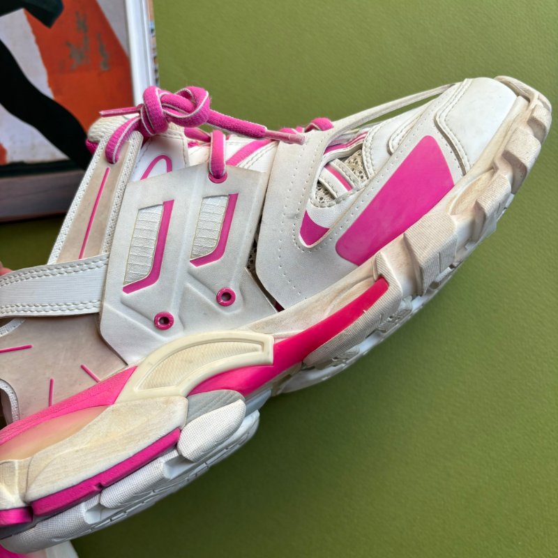 38號 ::Balenciaga:: Women's Runner Mesh & Nylon Light Blue 老爹鞋 粉白拚色球鞋 休閒鞋-17