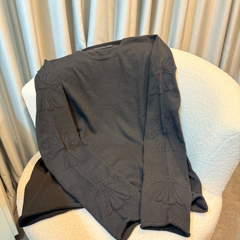 Chrome Hearts 100% cashmere Black Sweater-1