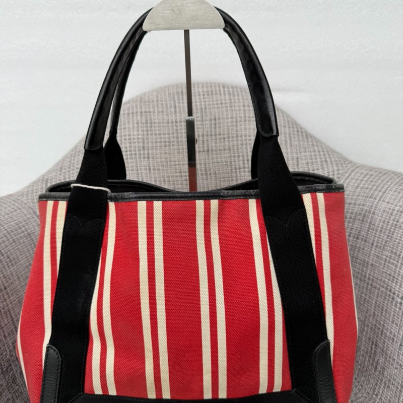 【超級便宜‼️耐磨材質✨粗用不心疼🙌🏻】Balenciaga巴黎世家 帆布拼皮條紋 手提包|托特包-1