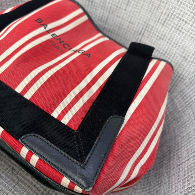 【超級便宜‼️耐磨材質✨粗用不心疼🙌🏻】Balenciaga巴黎世家 帆布拼皮條紋 手提包|托特包-6