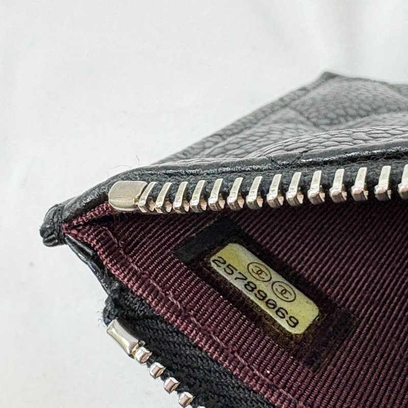 現貨 Chanel黑銀荔枝皮扁夾-19