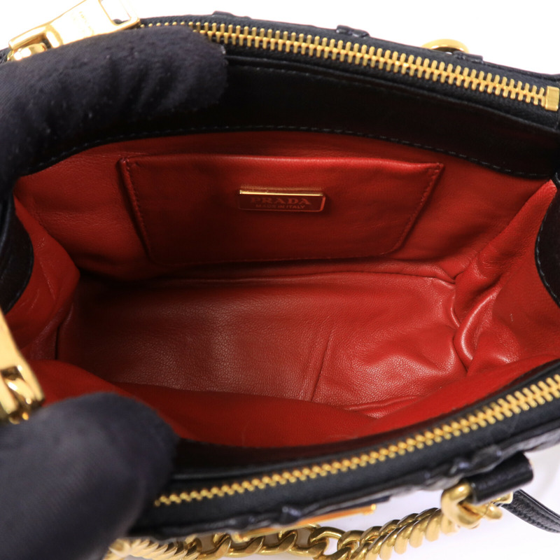 PRADA 羊皮皮革2 Way Shoulder Bag手挽肩背兩用袋-4