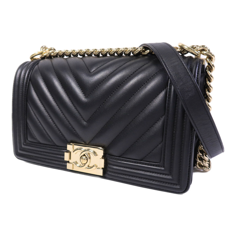CHANEL 羊皮皮革Boy 25鏈帶肩背袋-2