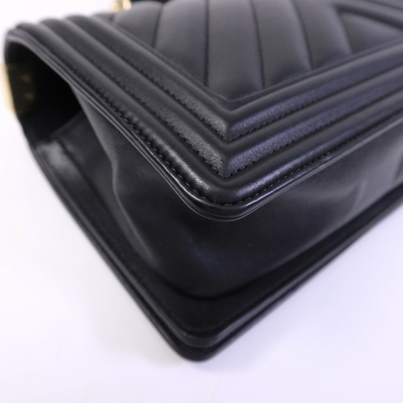 CHANEL 羊皮皮革Boy 25鏈帶肩背袋-13