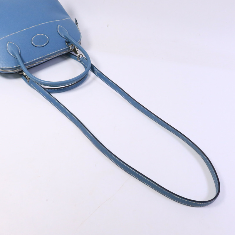 HERMES Epsom皮革Bolide 27手挽肩背兩用袋Blue Jean-8