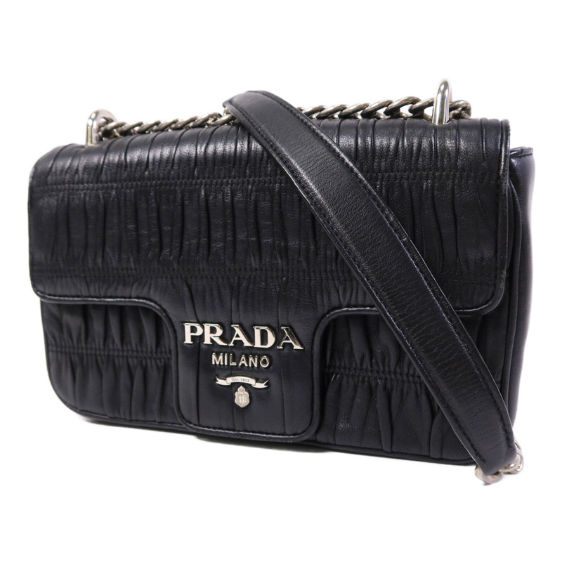 PRADA 羊皮皮革Shoulder Bag鏈帶肩背袋-2